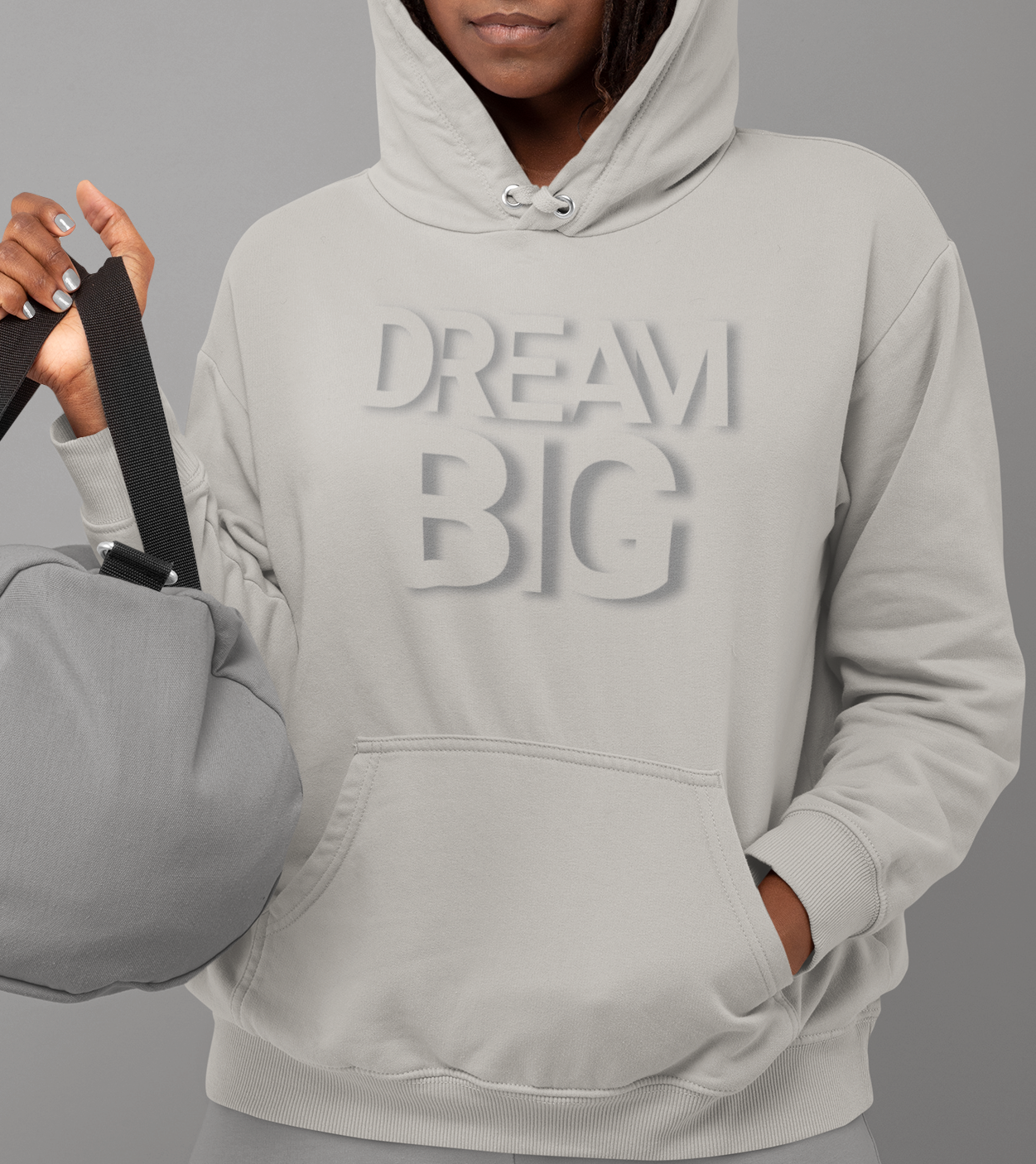 Dream Big Hoodie, Graphic Hoodie, Monochromatic Sweatshirt, Inspirational Gift, Men's Gift Idea, Message Sweatshirt, Inspirational Hoodie